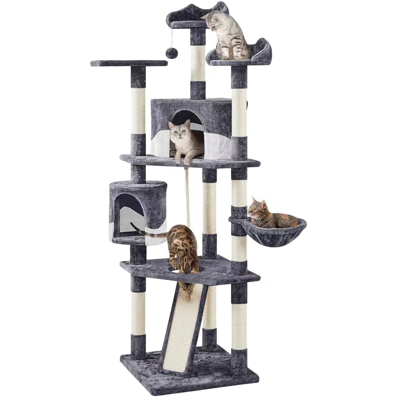 2-Meter Large Color-Block Cat Tree