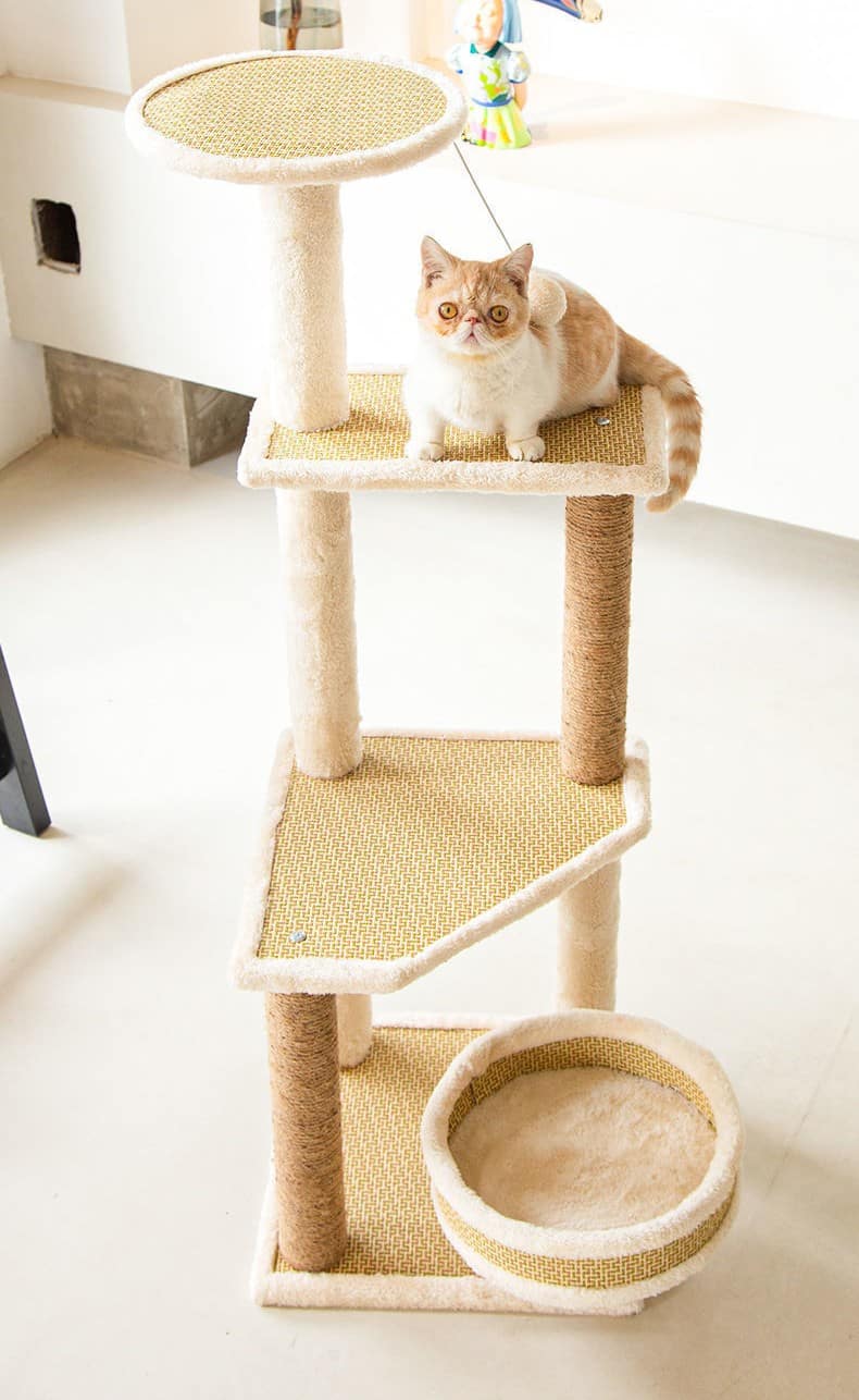 4-Tier Cat Tree with Jump Platforms and Round Nest 4-Tier Cat Tree with Jump Platforms and Round Nest