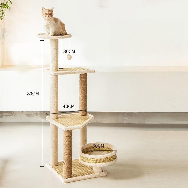 4-Tier Cat Tree with Jump Platforms and Round Nest 4-Tier Cat Tree with Jump Platforms and Round Nest