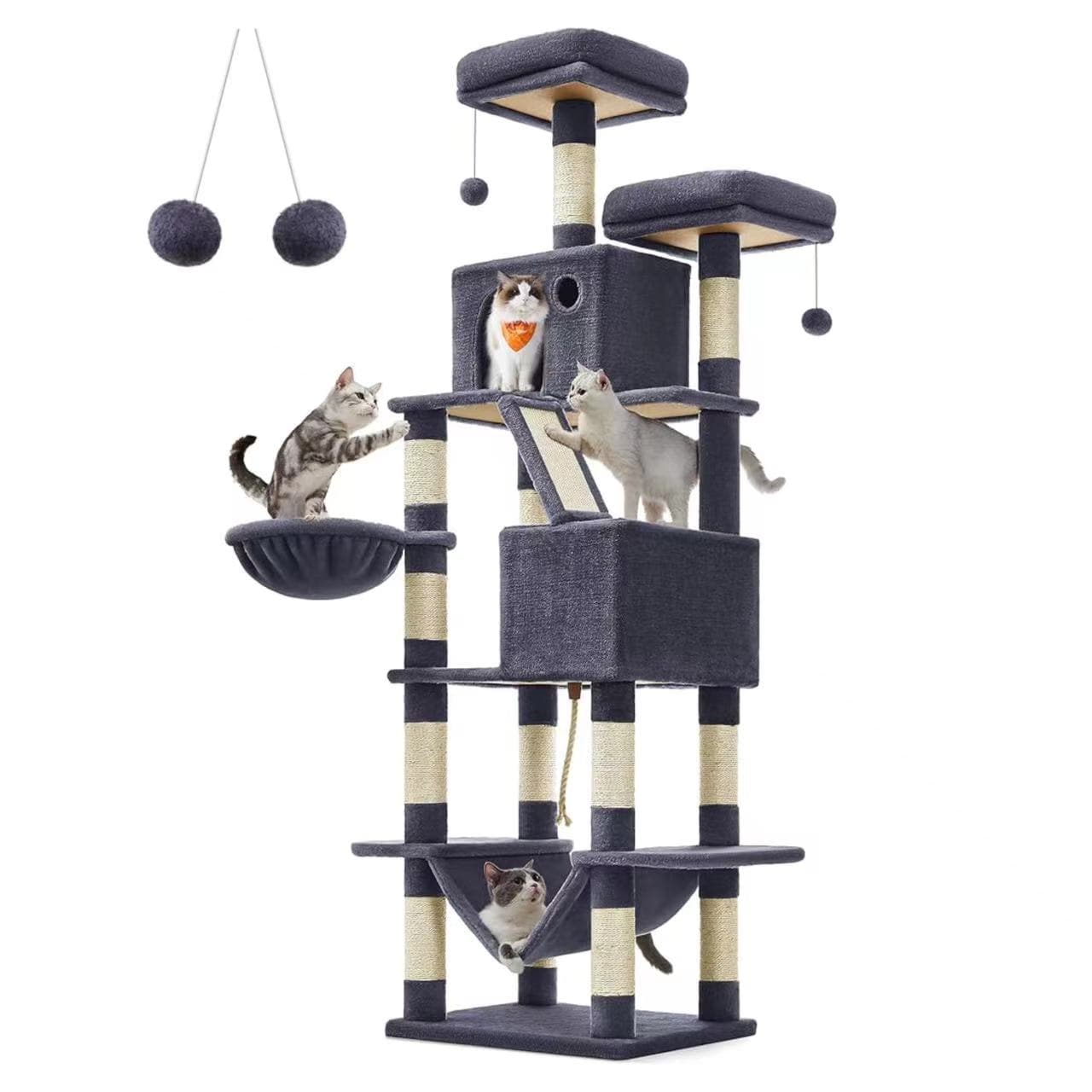 Classic Cat Tower with Double Iron Rings Classic Cat Tower with Double Iron Rings
