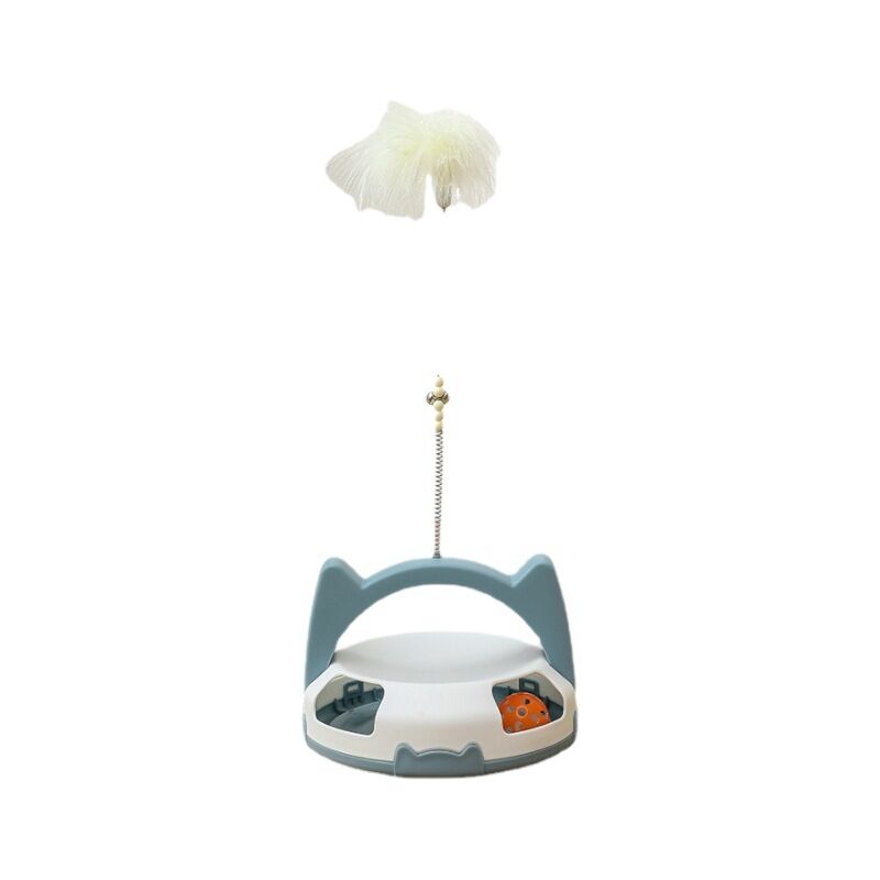 blue and white cat chew toy ball textured surface for dental health blue and white cat chew toy ball textured surface for dental health