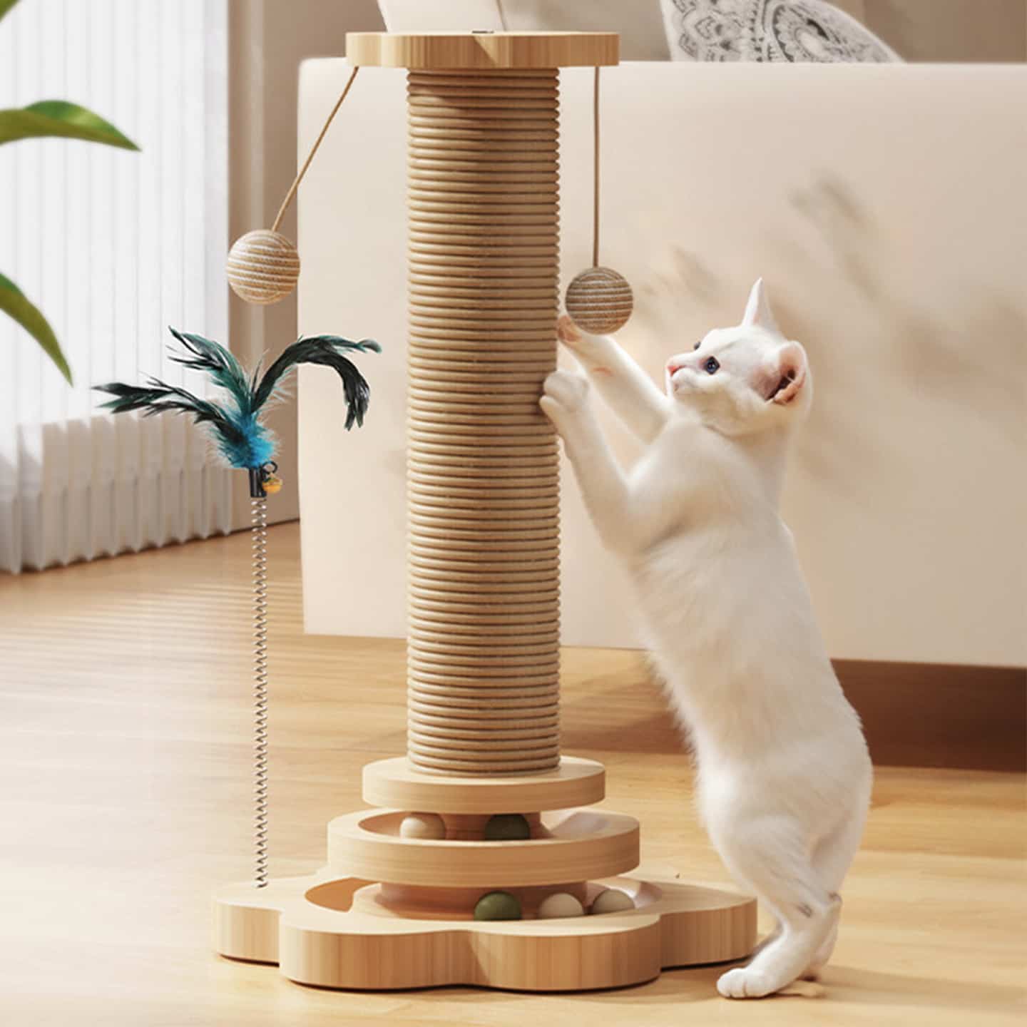 solid wood cat scratching post 46cm sisal rope scratching pole solid wood cat scratching post 46cm sisal rope scratching pole