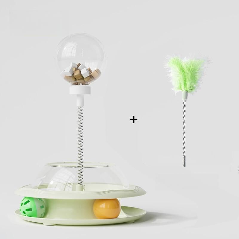 treat dispensing cat toy ball with feathers mental stimulation puzzle feeder treat dispensing cat toy ball with feathers mental stimulation puzzle feeder